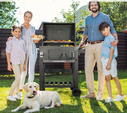 Houtskoolbarbecue – Barbecue – Smokerbarbecue – Kogelbarbecue – Kamadobarbecue – XXL Grilloppervlak 57x42 cm – Ingebouwde Thermometer