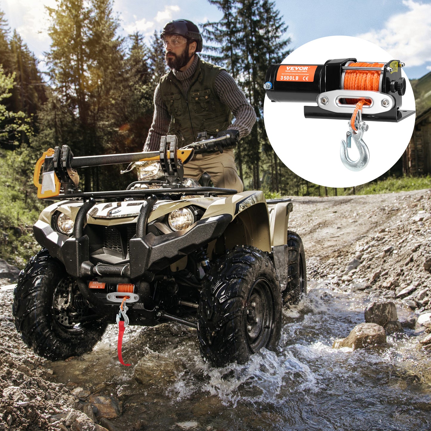 Elektrische Lier – Offroad Lier – ATV Lier – UTV Lier – Elektrische Blokkeerlier – 1587 kg Trekkracht – Waterdichte Bedrade Afstandsbediening