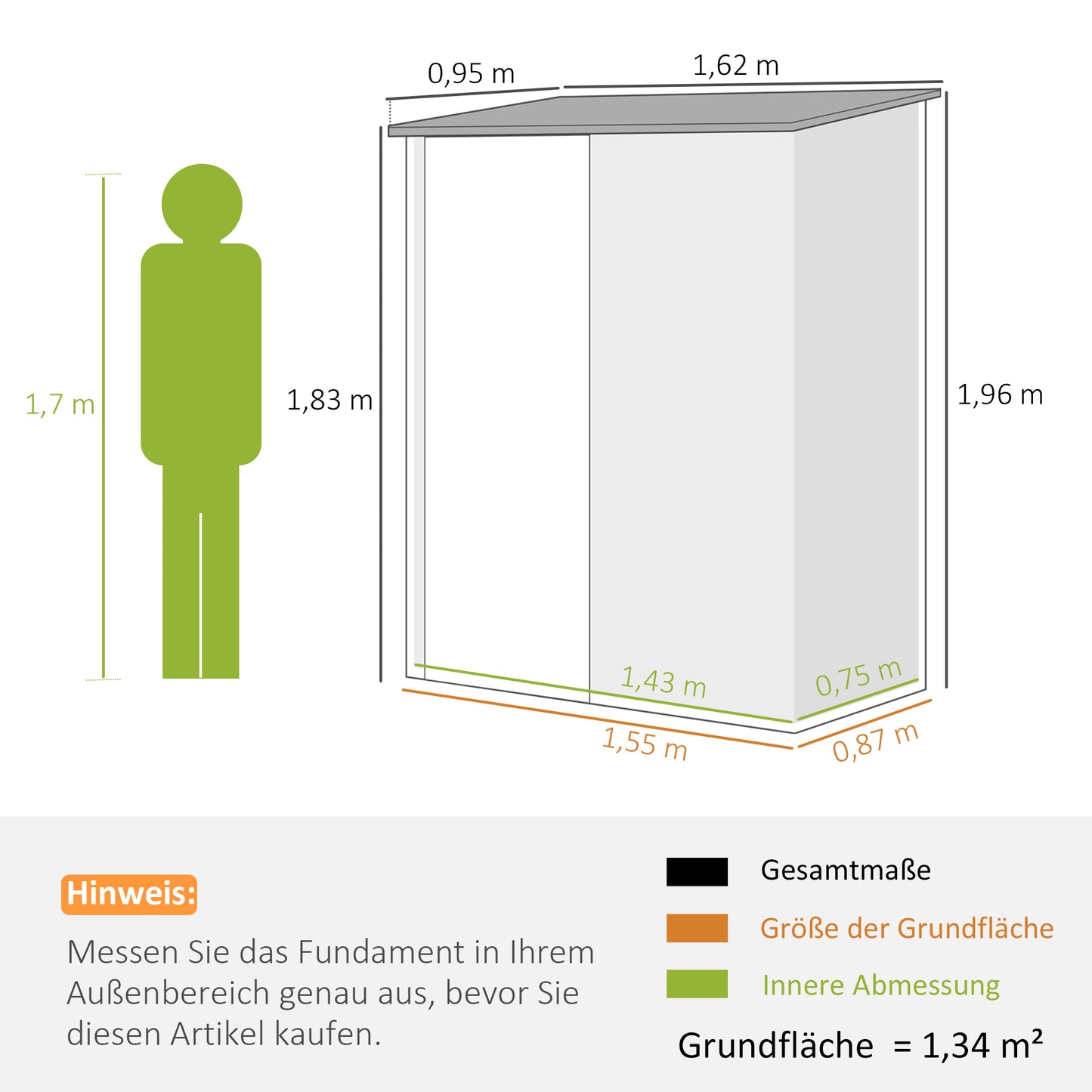 Tuinhuis – Berging – Opslag – Tuinschuur – Gereedschapshuis – Gegalvaniseerd Staal – Vergrendelbare Deur – Schuin Dak – 1,34 m² – Bruin