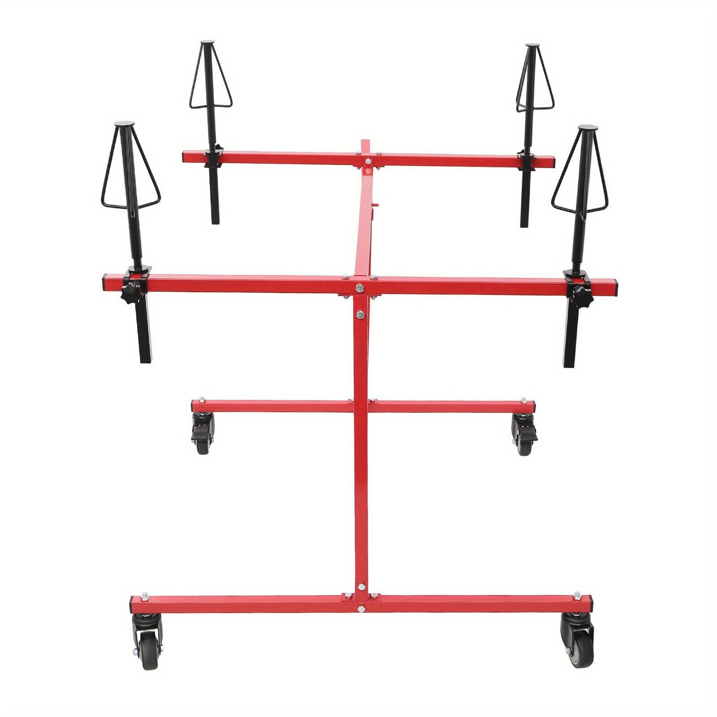 Roterend Wielverfspiraal – Verfspiraal – Wieldraaibaar – Verfstandaard – Autospuiterij Rek – Robuust Gegalvaniseerd Staal – Vergrendelbare Wielen – 80 cm Hoogte – 99,79 kg Draagvermogen – Rood