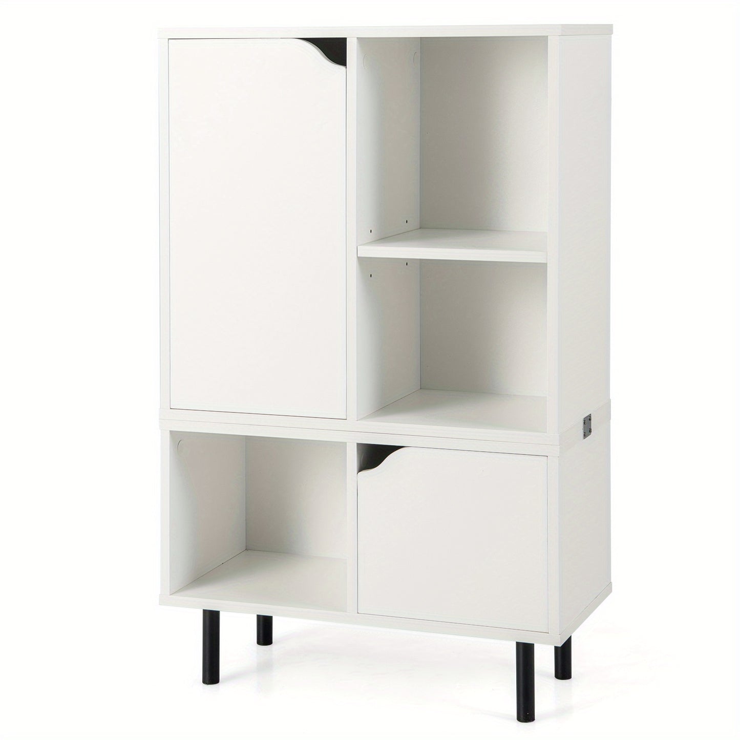 Boekenkast – Vakkenkast – Opbergkast – Wandkast – Kledingkast – Modern – Stapelbaar – 60x30x96,5 cm – Verstelbare Planken – Anti-Kantel Metalen Poten
