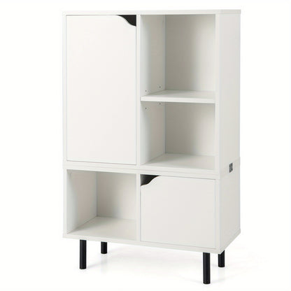 Boekenkast – Vakkenkast – Opbergkast – Wandkast – Kledingkast – Modern – Stapelbaar – 60x30x96,5 cm – Verstelbare Planken – Anti-Kantel Metalen Poten
