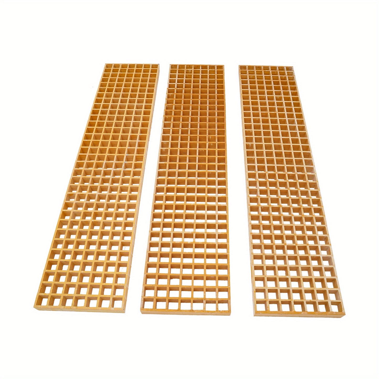 FRP Roosterplaten – Roosterplaten Set – Antislip Roosters – Glasvezelroosters – Rooster Covers – Brandwerend En Corrosiebestendig – 3 Stuks 122x27x3,8 cm 500 kg Draagkracht