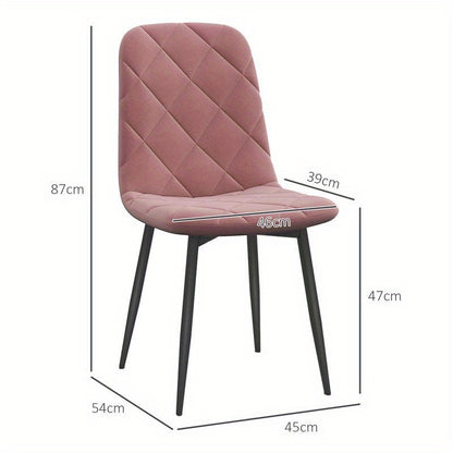 4-Delige keukenstoelenset – Eetkamerstoelen – Stoelenset met rugleuning – Zadelstoel – Woonkamerstoelen – Zachtroze – Ergonomisch ontwerp – Duurzame materialen