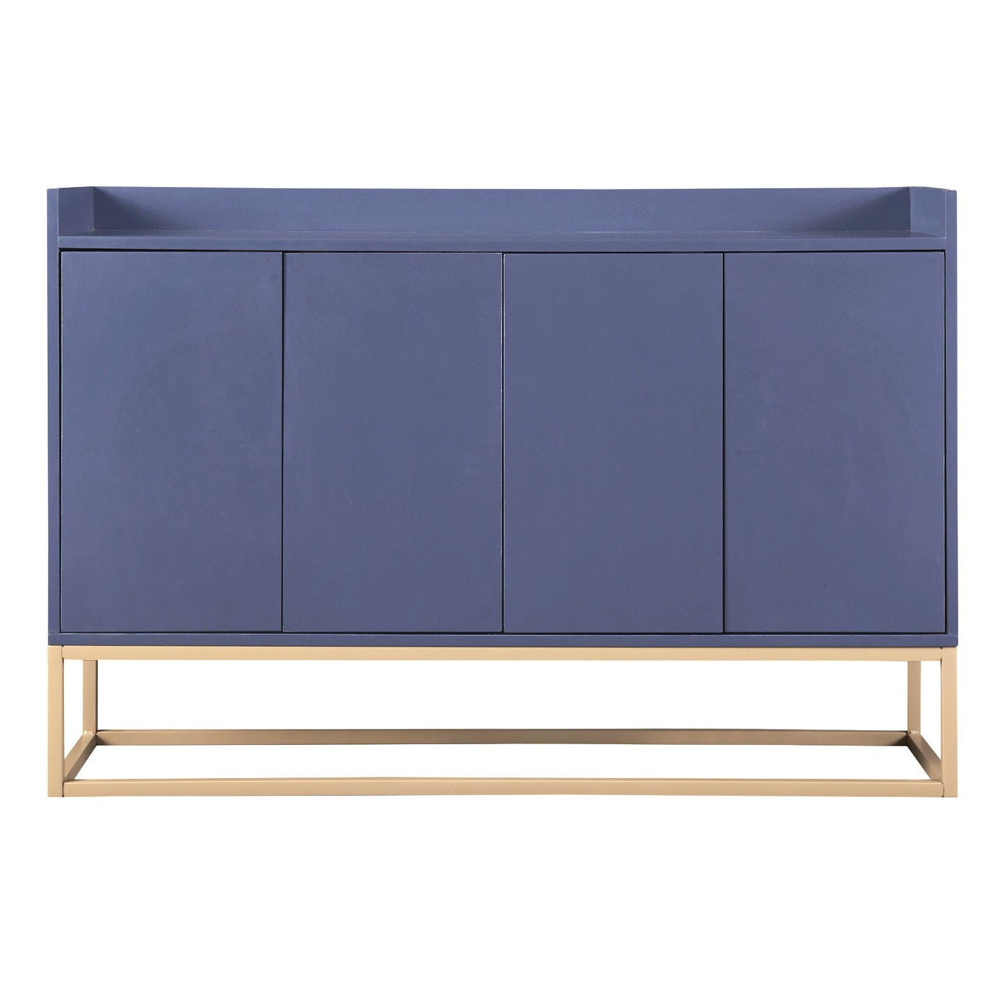Sideboard – Dressoir – Opbergkast – Buffetkast – Kast – Greeploos Design – Verstelbare Planken – Metaalpoten – Wit – 120x30x80 cm