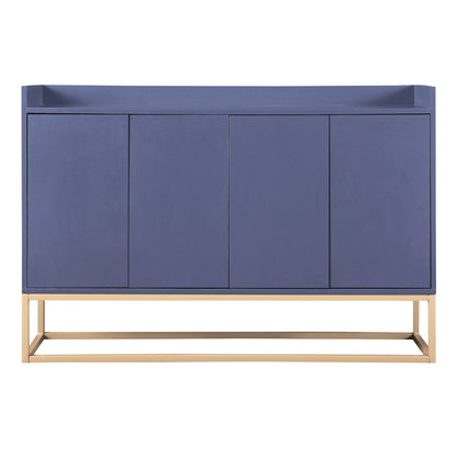 Sideboard – Dressoir – Opbergkast – Buffetkast – Kast – Greeploos Design – Verstelbare Planken – Metaalpoten – Wit – 120x30x80 cm
