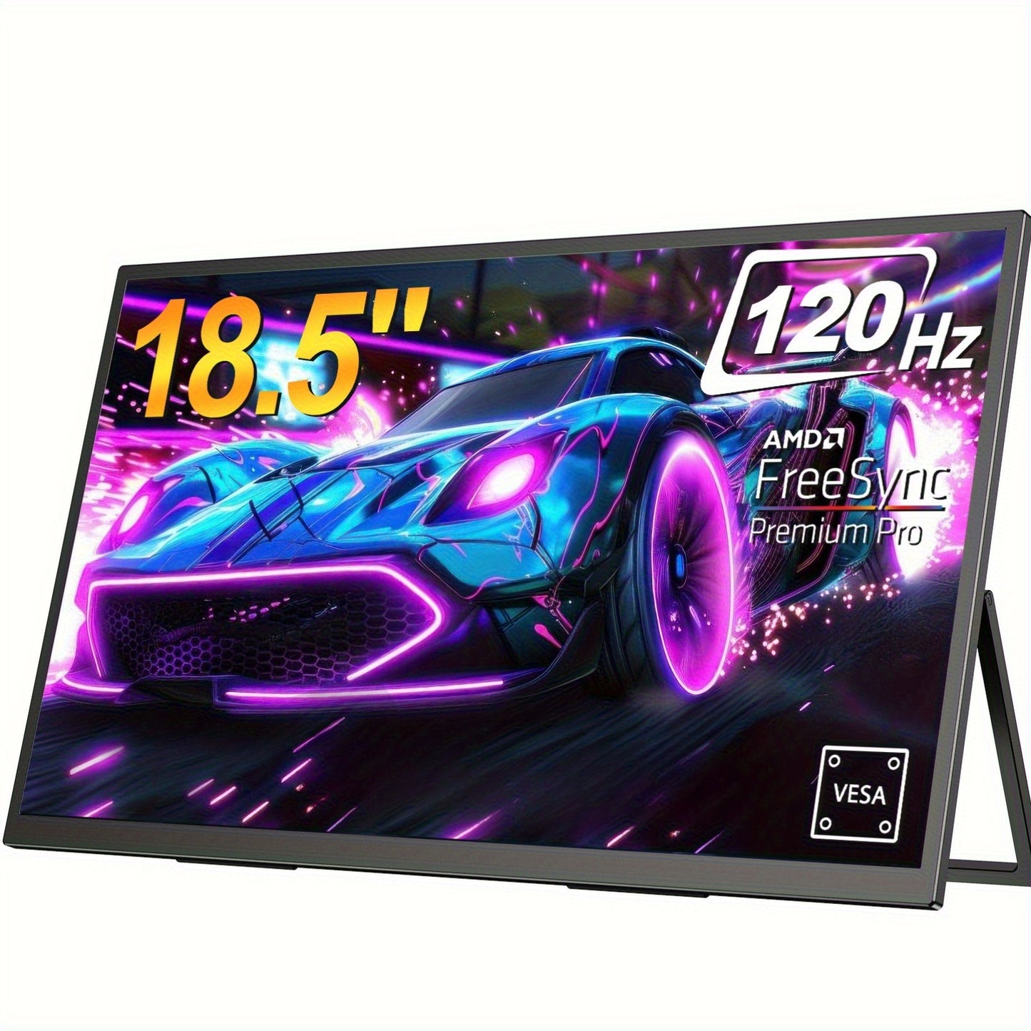 Gaming Monitor – Portable Scherm – Extern Display – Tweede Scherm – Compact Monitor – 18,5 Inch – 120Hz Verversingssnelheid – Full HD 1080p – USB-C & HDMI Aansluiting – Ingebouwde Speakers – VESA Montage – Mat Scherm