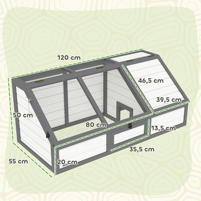 Schildpaddenhuis – Schildpaddenverblijf – Reptielenhuis – Buitenverblijf – Houten Box – Bodemloos Ontwerp – Massief Grenenhout en Gegalvaniseerd Staal