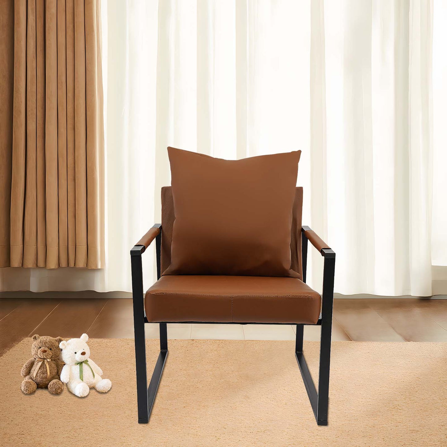 Loungestoel – Fauteuil – Relaxstoel – Armstoel – Kamerstoel – Ergonomisch Design – Stevig IJzeren Frame