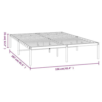 Modern White Metal Bed Frame with Sturdy Steel Construction - Heavy-Duty Platform Bed, No Box Spring Needed, Easy Assembly, 59"x79" (150x200cm) Size, Minimalist Design for Contemporary Bedrooms, Durable Metal Frame with Under