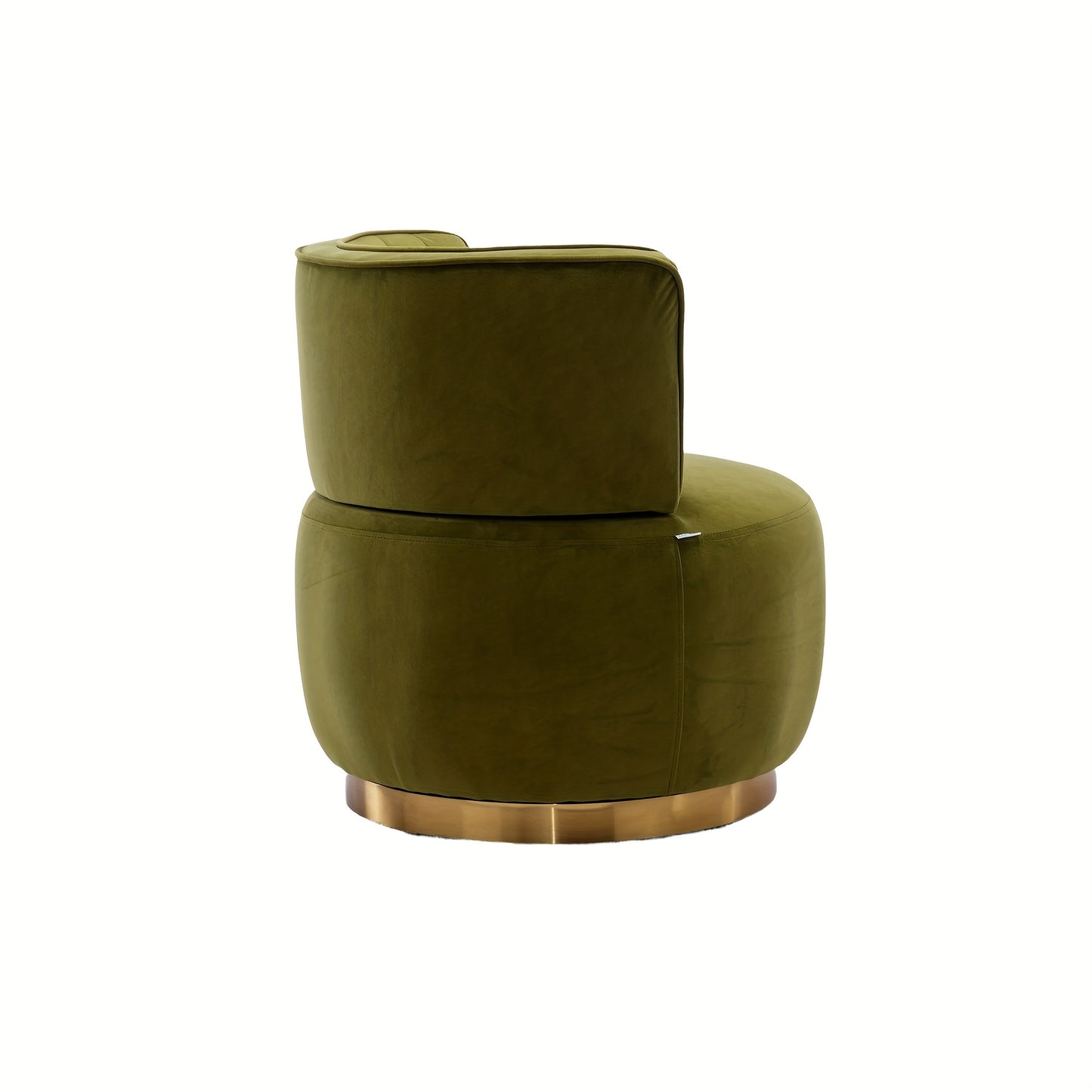 360 Degree Modern Swivel Chair Round Swivel Chair Soft Velvet Finish Comfortable Backrest Stable Structure Living Room Chair Shell Chair Suitable For Living Room Bedroom Study Room, Olive Green