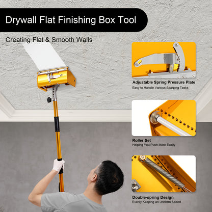 Verstelbaar Stucgereedschap – Afwerkspaan – Plamuurspaan – Pleisterspaan – Taping Tool – Aluminium Aluminium Alloy – Verstelbare Steel 102-163 cm – Lekvrije Putty Box 26 cm