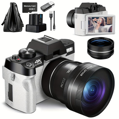 Digitale Camera – Vlogcamera – Compactcamera – Fototoestel – 4K Video – 48MP Sensor – Wifi Met App Bediening