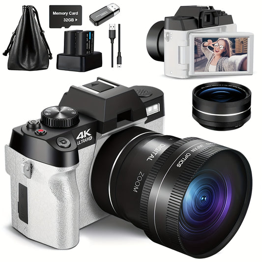 Digitale Camera – Vlogcamera – Compactcamera – Fototoestel – 4K Video – 48MP Sensor – Wifi Met App Bediening