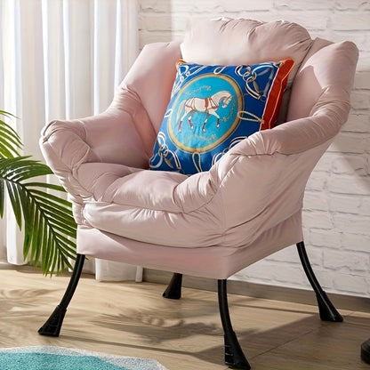 Eetkamerstoel – Stoel – Kuipstoel – Fauteuil – Keukenstoel – Ergonomisch Design – Zachte Textiele Bekleding – Zwarte Metalen Poten