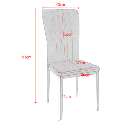 Eetkamerstoel – Kuipstoel – Stoel – Dining Chair – Set Van 4 – Zwart – Velvet Bekleding – Hoog Rugleuning – Metalen Frame – 40x37x97 cm – Max. Draagvermogen 120 kg