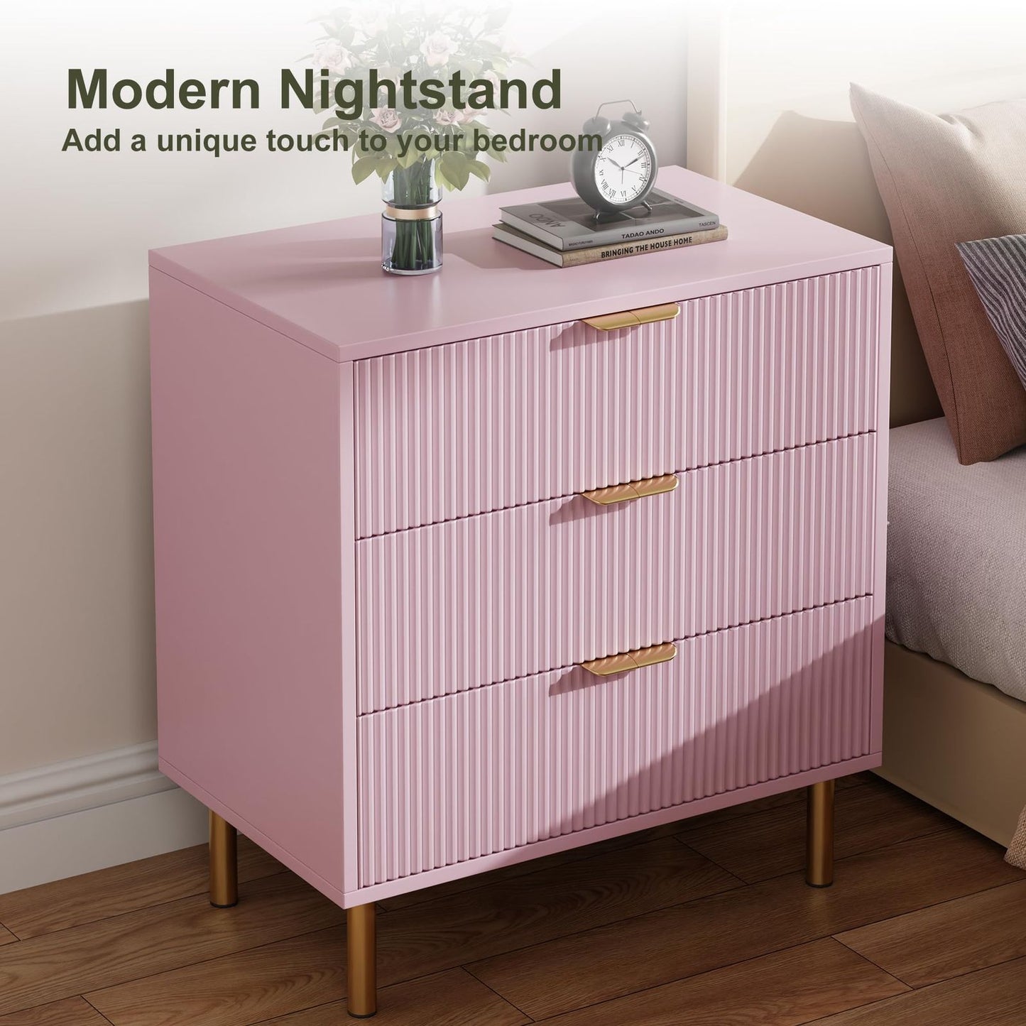 Ladekast – Commode – Opbergkast – Ladenkast – Roze Ladekast – 6 Ruime Laden – Duurzaam Hardhout
