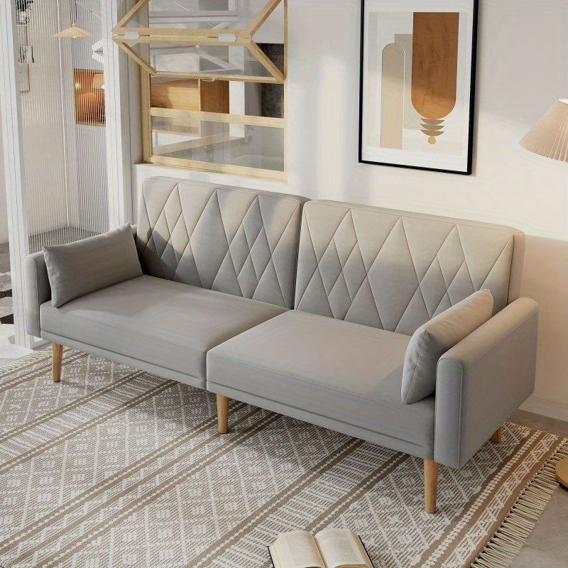 2-zitsbank – Loveseat – Slaapbank – Sofa – Compacte Bank – Verstelbare Rugleuning – Fluwelen Bekleding – Slaapfunctie – 180x75x82 cm – Inclusief Kussens