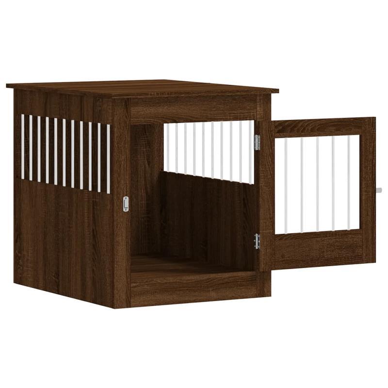 Hondenbench – Hondenkooi – Huisdier Bench – Dierenbench – Dierenkooi – Ruimtebesparend Design – Massief Hout Met Stalen Frame – Compact 64,5x80x71 cm – Modern Design – Voor Kleine Honden – Binnen en Buitengebruik