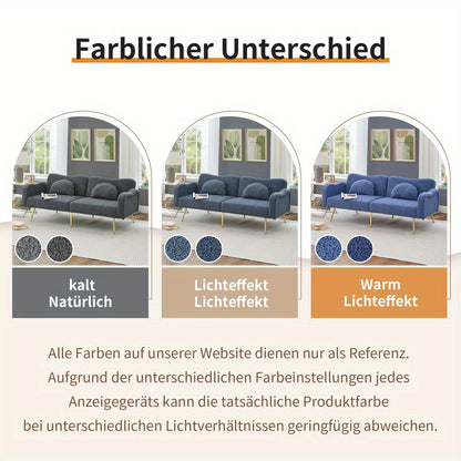 Slaapbank – Sofa Bed – Bedbank – Logeerbed – Zetelbed – 2-Persoons – Verstelbare Rugleuning – Met Gouden Metalen Poten