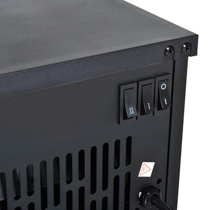 Elektrische Haard – Sfeerhaard – Open Haard – Kachel – Elektrische Kachel – Realistisch Vlameffect – 600W/1200W Verwarming – Compact Zwart Metaal Met Glazen Deur – Veilig En Energiezuinig – 34x17x31 cm