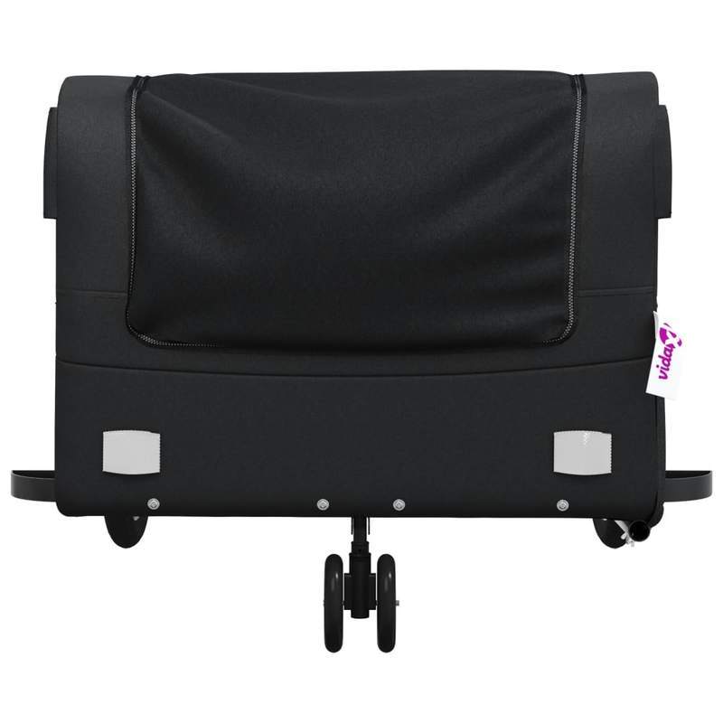 Fietskar – Fietstrolley – Bike Trailer – Kinderaanhanger – Bolderkar – Zwarte Kleur – Maximaal 45 kg Draagvermogen – Stevig Stalen Frame