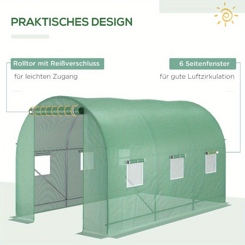 Kassen – Plantenkas – Groentekas – Tuinkas – Kas beschermhuis – 350x200x200 cm – Stevige metalen frame & Ventilerend ontwerp