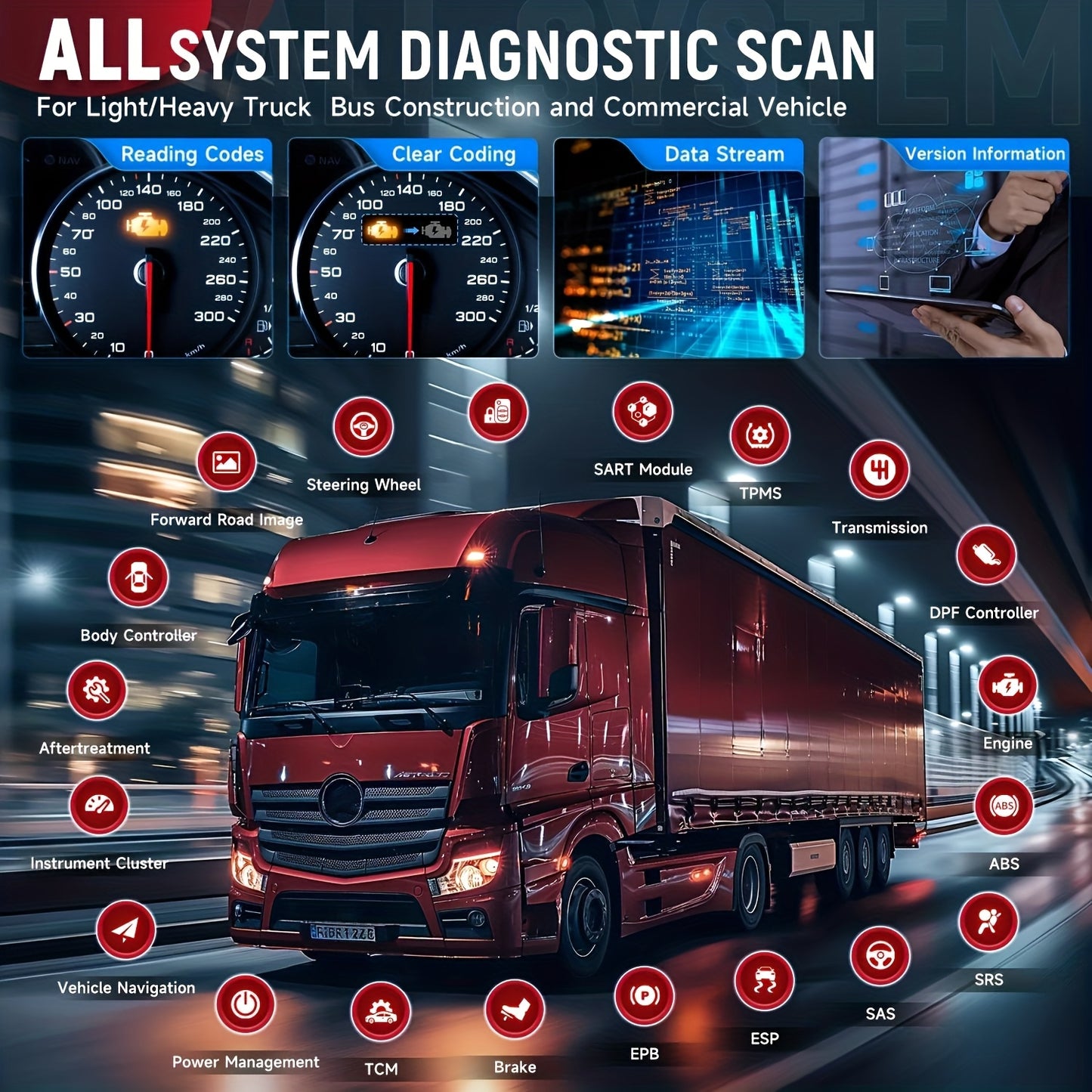 OBD2 Scanner – Auto Uitleesapparaat – Diagnose Scanner – Code Lezer – Uitleesapparaat – Volledige Systeemdiagnose – EPB & ABS Reset – Professioneel & Draagbaar
