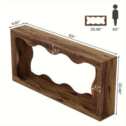 Sidetable – Consoletafel – Wandtafel – Haltafel – Bijzettafel – Extra Lang 160 cm – Hout & Engineered Wood – Landelijke Bruine Afwerking – Met Opbergruimte – Smal Design – Gemakkelijk Te Monteren