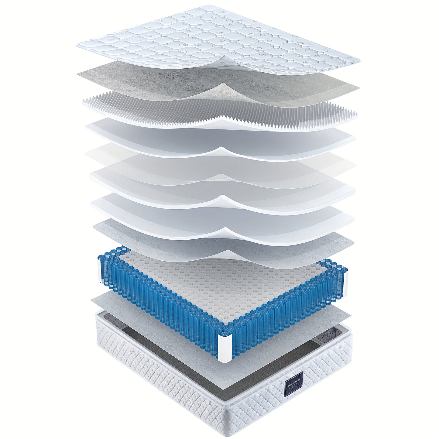 7-Zone Matras – Traagschuim Matras – Pocketvering Matras – Koelgel Matras – Tweepersoons Matras – 160x200 cm – Oeko-Tex Gecertificeerd – H3 Extra Stevig