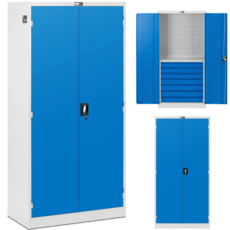 Werkplaatskast – Gereedschapskast – Opbergkast – Werkbankkast – Stalen Kast – 7 Lades – 182 x 92 x 46 cm – 350 kg Draagvermogen – 3-Puntsluiting