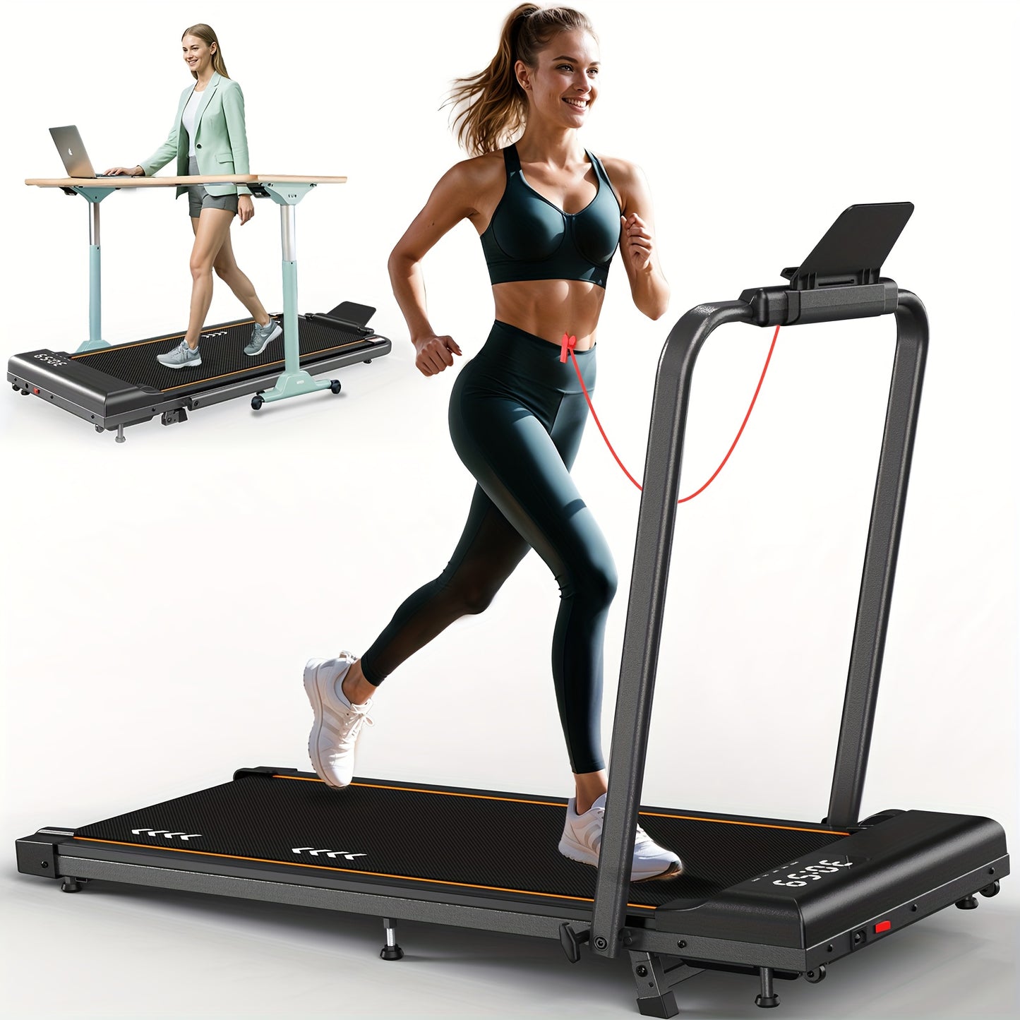 Loopband – Wandelband – Treadmill – Hardloopband – Walking Pad – Inklapbaar – 2,25 PK Motor – 7-laagse Schokdemping