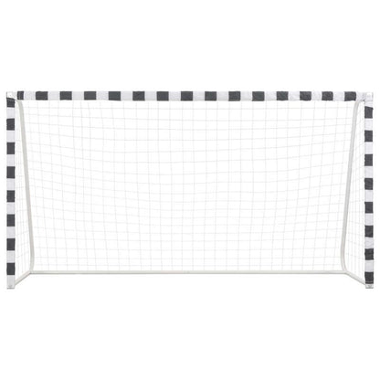 Voetbaldoel – Voetbalgoal – Doelnet – Soccergoal – Trainingsdoel – Metaal – 300 x 160 x 90 cm – Zwart-wit ontwerp