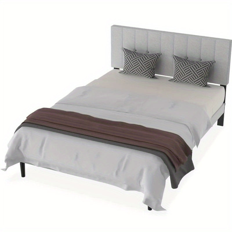 Metalen Bedframe – Stalen Bed – Bedframe Met Kunstleer Hoofdbord – Logeerbed – Jongenskamer Bed – 160x200 cm – Stevig Metalen Frame – Inclusief Lattenbodem