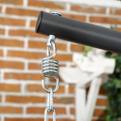 Hangstoel – Tuinstoel – Schommelstoel – Hangmatstoel – Relaxstoel – Grijs – Weerbestendig Metalen Frame – Dikke Zachte Kussens