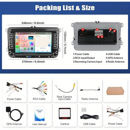 Android 15 Autoradio – Car Radio – Double Din Stereo – Multimedia Systeem – GPS Navigatie – 7 Inch Capacitive Touchscreen – 8-Core Processor – WiFi & Bluetooth 5.0