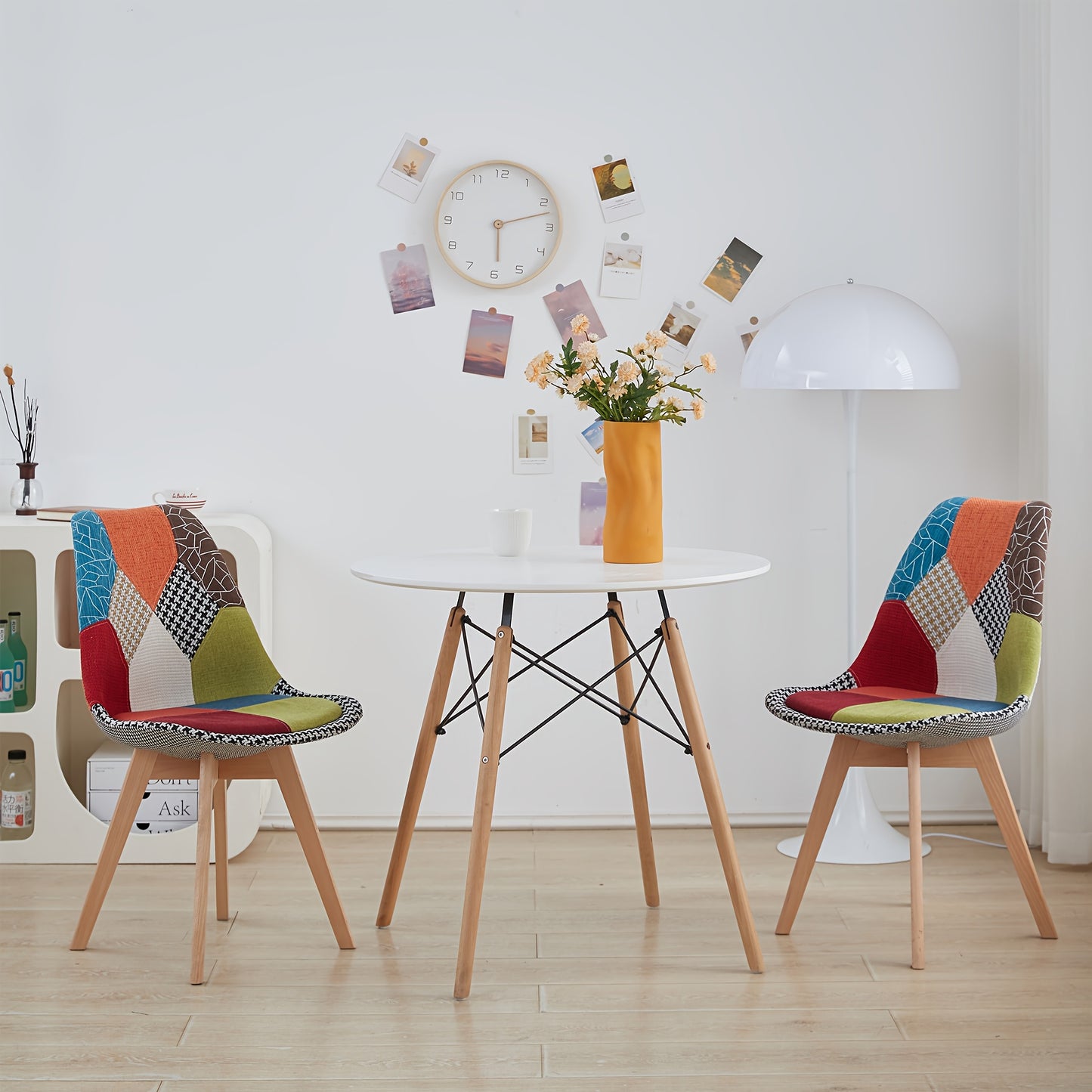Eetkamerstoelen – Stoelen – Kuipstoelen – Keukenstoelen – Scandinavische Stoelen – Set Van 4 – Ergonomisch Design – Linnen Bekleding Met Houten Poten