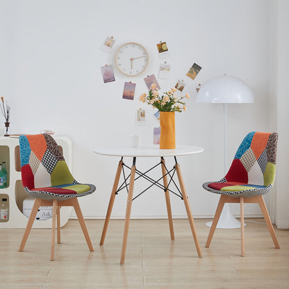 Eetkamerstoelen – Stoelen – Kuipstoelen – Keukenstoelen – Scandinavische Stoelen – Set Van 4 – Ergonomisch Design – Linnen Bekleding Met Houten Poten