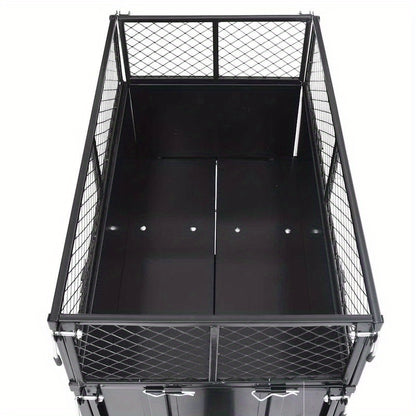 Tuinwagen – Tuinkar – Bolderkar – Transportkar – Tuintrolley – Stevig Stalen Frame – 150 kg Draagkracht – Opblaasbare All-Terrain Wielen – Grote Laadbak 130x52x87 cm – Zwart