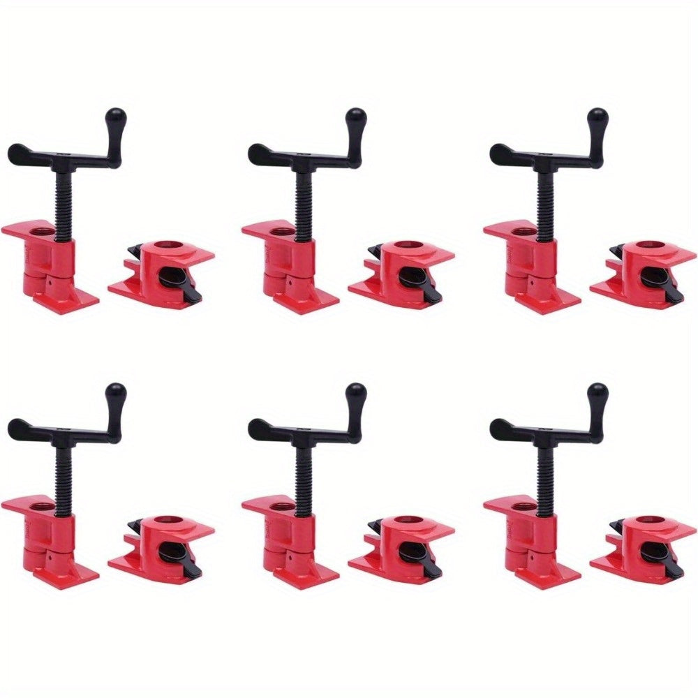 Waterklemmen – Buisklemmen – Slangklemmen – Pijpklemmen – Schroefklemmen – Set van 6 – Rood Metalen IJzer – Geschikt voor 3/4 Inch Buizen – Stevig en Duurzaam