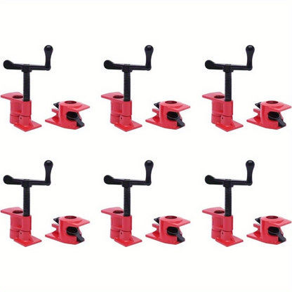 Waterklemmen – Buisklemmen – Slangklemmen – Pijpklemmen – Schroefklemmen – Set van 6 – Rood Metalen IJzer – Geschikt voor 3/4 Inch Buizen – Stevig en Duurzaam