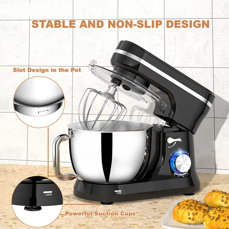Elektrische Keukenmixer – Standmixer – Handmixer – Mixer Blender – Mixer Grinder – 4,2 Liter Mengkom – 6 Snelheden Krachtige Motor – Zwart