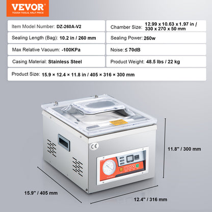 Vacuümkamer sealer – Vacuümmachine – Vacumeermachine – Vacuüm sealer – Vacuum sealer – Krachtige 950W motor – Grote kamer 44x42x7,5 cm