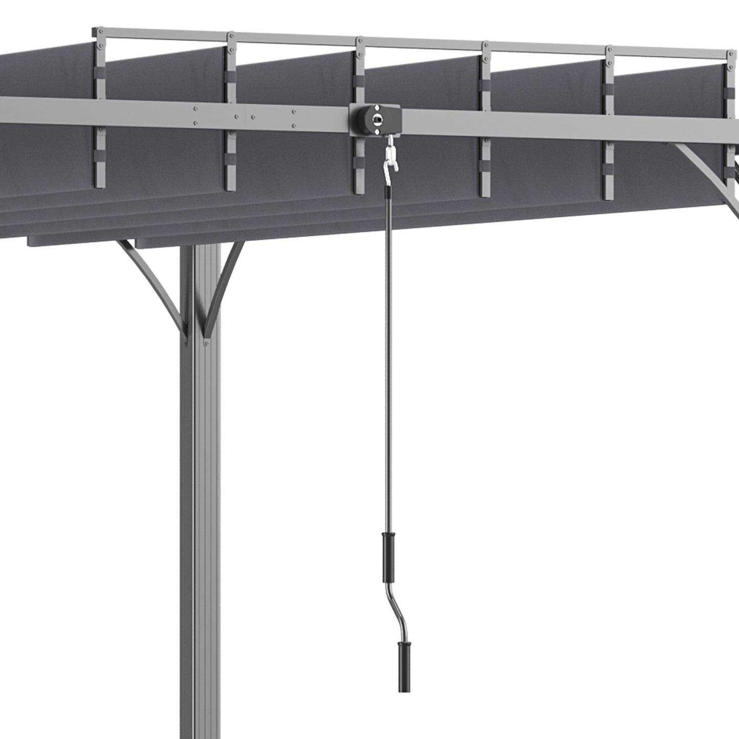 bioclimatische pergola – aluminium overkapping – tuin luifel – zonnescherm – terrasoverkapping – Verstelbare lamellen tot 135° – Duurzaam epoxy aluminium frame – Grijs – 3,9 x 2,95 m
