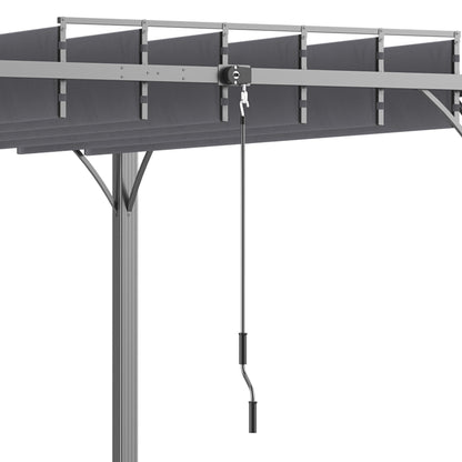 bioclimatische pergola – aluminium overkapping – tuin luifel – zonnescherm – terrasoverkapping – Verstelbare lamellen tot 135° – Duurzaam epoxy aluminium frame – Grijs – 3,9 x 2,95 m