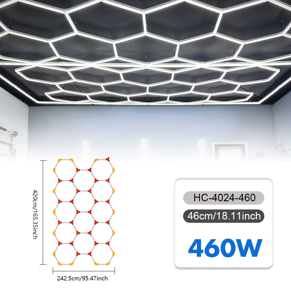 Hexagon Garage Lamp – Werkplaatsverlichting – Industrieel Plafondlicht – LED Buislamp – Modern Design – 8W – Aluminium Behuizing