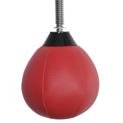 Speedbal – Reflexbal – Bokstrainer – Muurbevestigde Ball – Speedbal Set Rood – Hoogte Verstelbaar – Stevig IJzeren Frame