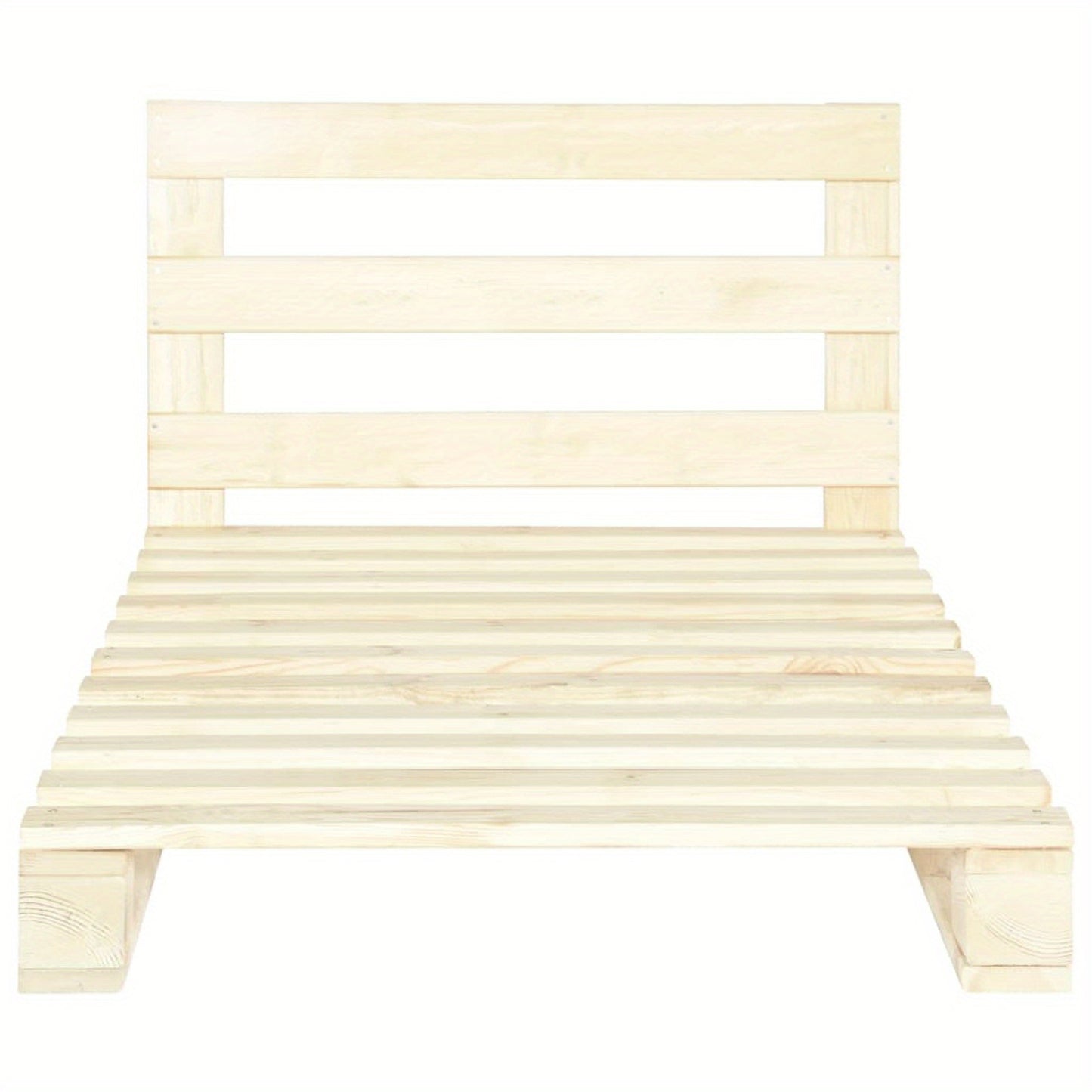 Massief Houten Bed – Bedframe – Eenpersoonsbed – Slaapkamerbed – Stevig Bed – 200x90x65 cm – Met Hoofdbord – Massief Dennenhout