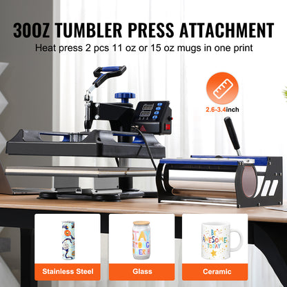 Warmtepers – Transferpers – Textielpers – Mokkenpers – 8-in-1 Multifunctionele Machine – Groot Persoppervlak 38x38 cm – Digitale Temperatuur- en Tijdinstelling
