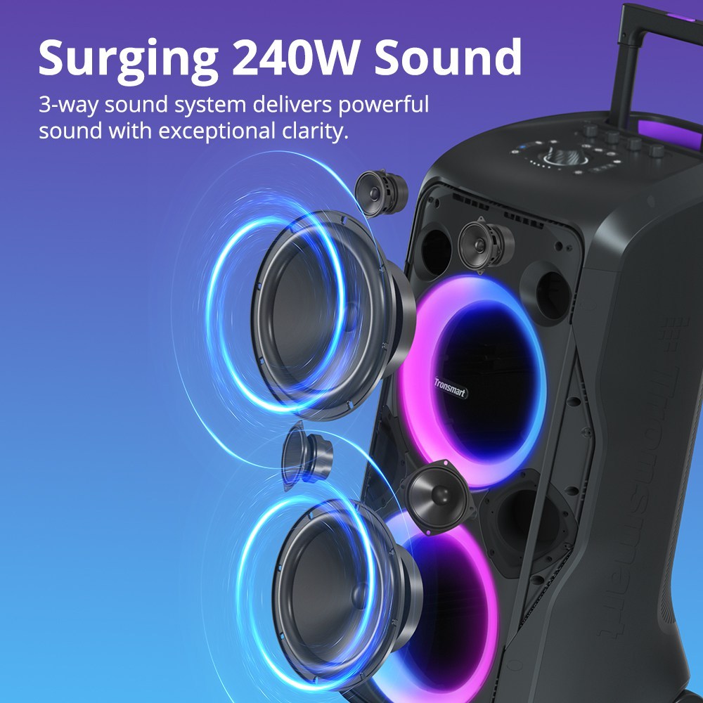 Draadloze Speaker – Bluetooth Speaker – Portable Speaker – Party Speaker – Muziek Speaker – 240W Krachtig Geluid – 20 Uur Speelduur